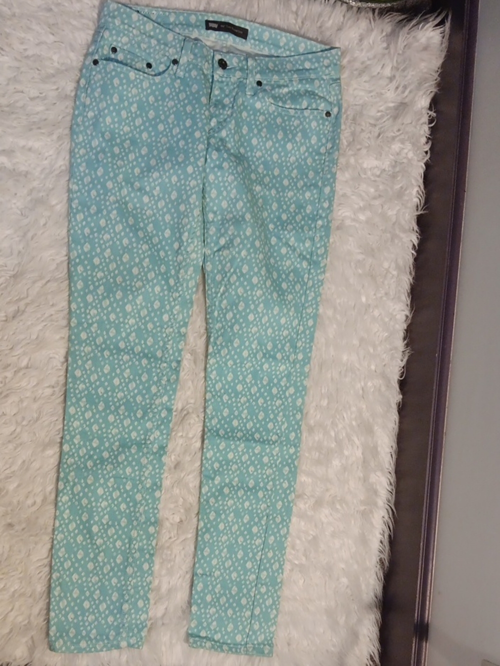 Levi's Mint Blue Printed Skinny Jeans